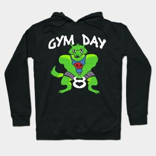 Gymday for the wolf, bodybulider design Hoodie